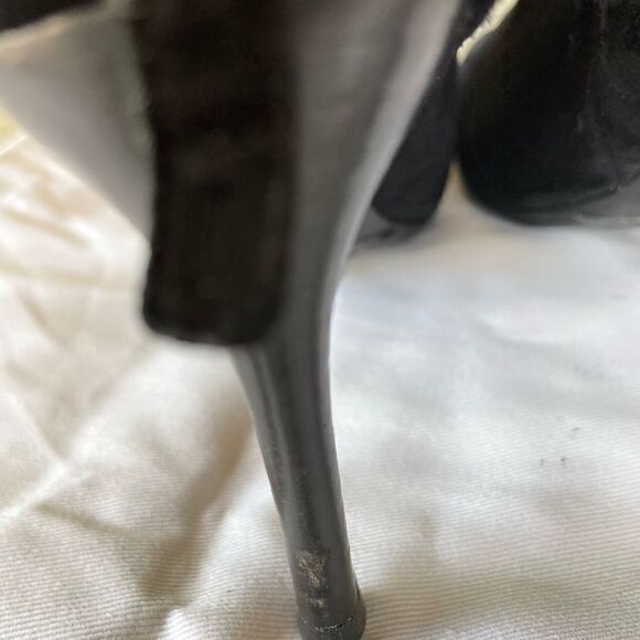 Cole Haan high heeled black suede booties - Picture 4 of 12